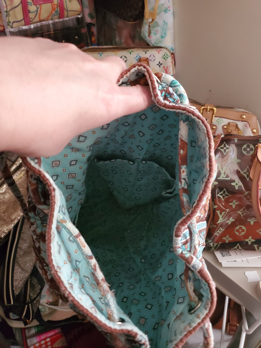 BUNDLE ONLY ITEM Vera Bradley Boho Backpack *FLAWS - Picture 8 of 16